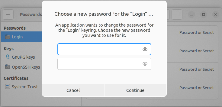 empty new password